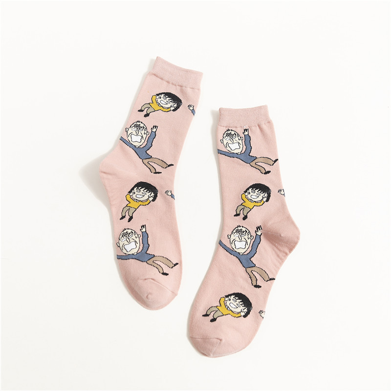 Autumn And Winter Socks Small Balls And Grandfather Personalized Fashion Cartoon Socks In Tube Socks